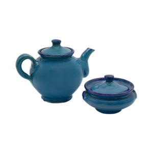 ست قوری و قندان سفالی