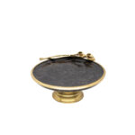 ظرف شيرينی‌خوری پايه‌دار مشکی مدل 2-GK851222 گلدکیش